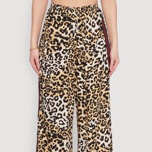 Leopard Print Wide-Leg Pants